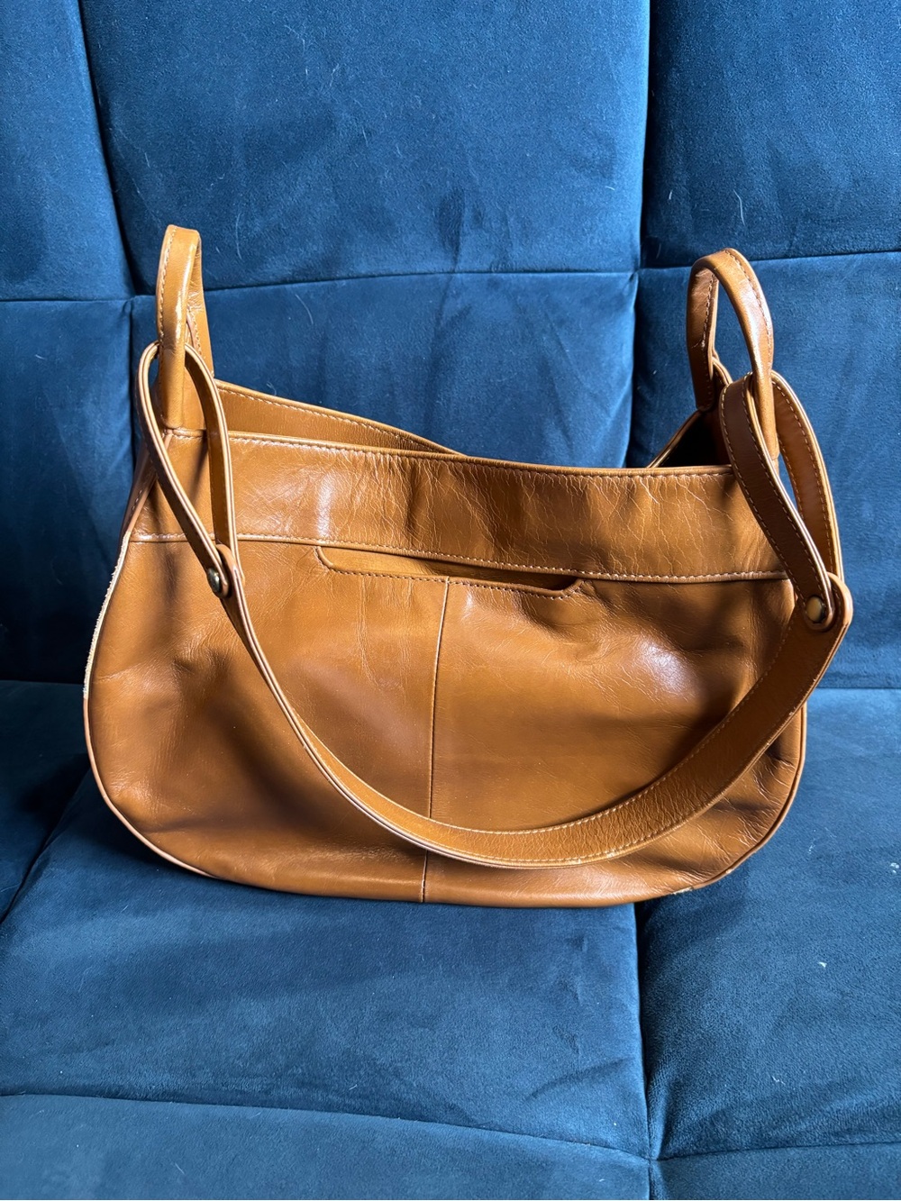 HOBO Leather Shoulder Bag in Cognac Brown